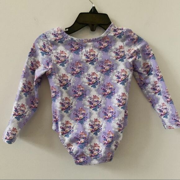Olive Mae Tiny Dancer Purple Floral Leotard 12 18 month One Piece Bodysuit - Picture 2 of 5